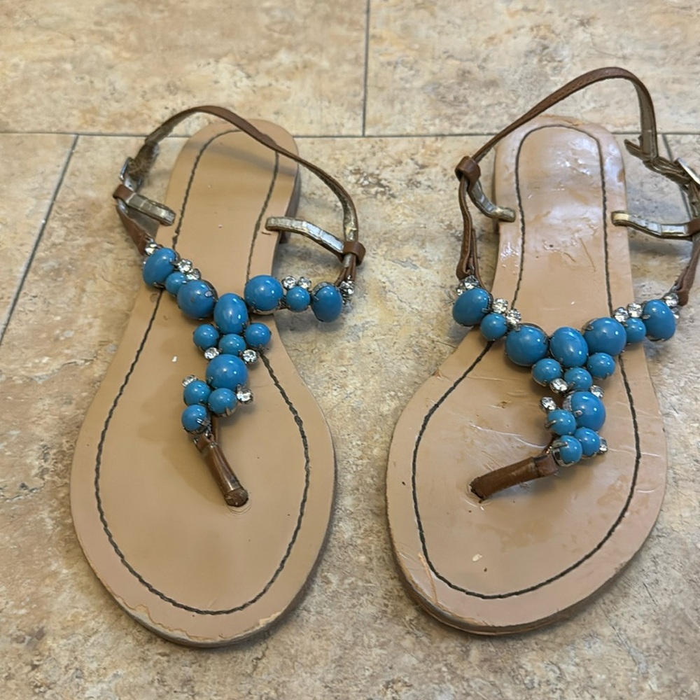 Express Jeweled Thong Sandals